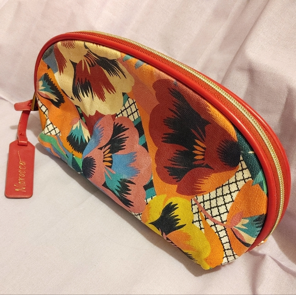 Estée Lauder 'Morocco' Vibrant Floral Cosmetic Case - Red and Orange